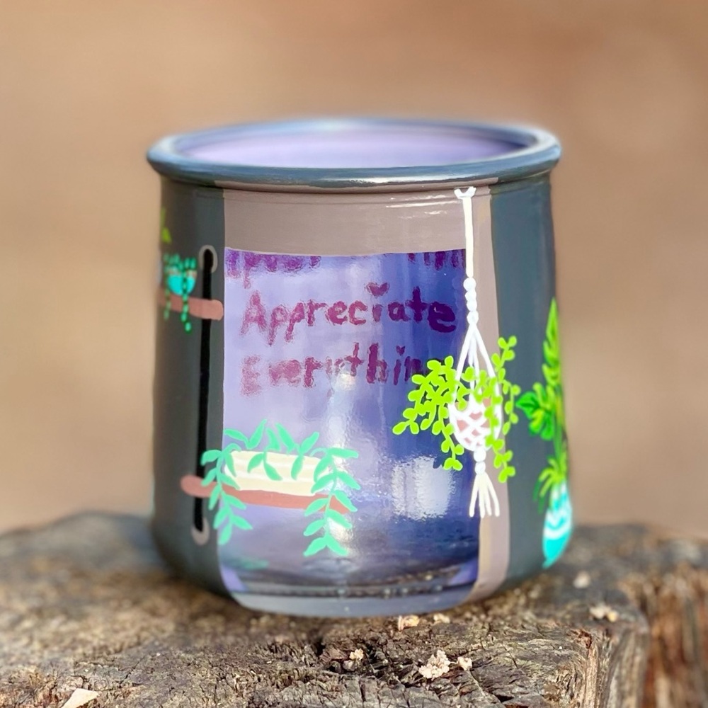 Handpainted prop Planty jar